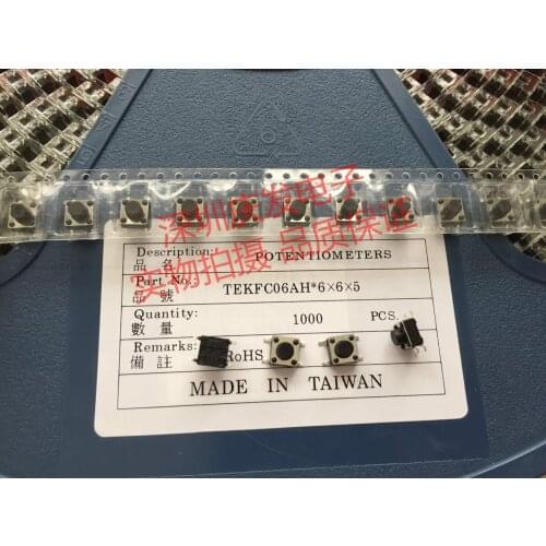 Tact Switch 6*6*5mm Patch 4 Foot Button Switch Jog Copper Foot Jog Disk Mount 6*6*5