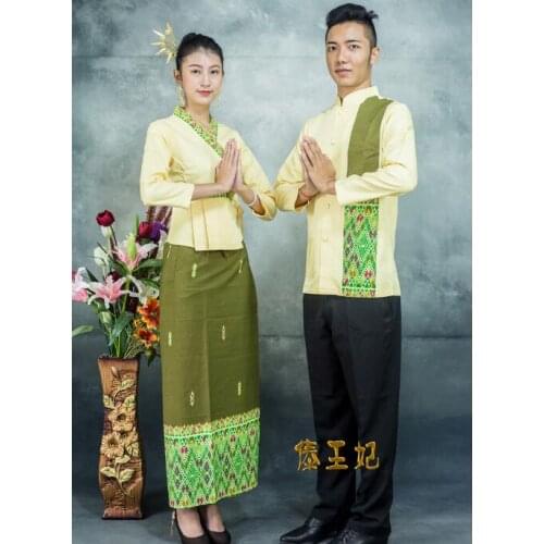 Laos cloth Spring Men Women Traditional dress
