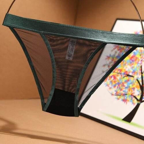 European And American Panties Seamless Wide-brimmed Mesh Sexy Lace Ladies Lightweight Girl briefs Low-Waist Dance Cotton Crotch