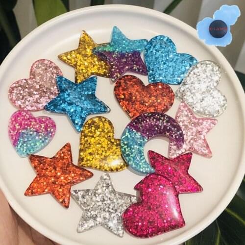 Hot Sales 1pcs Star Heart Resin Garden Shoes Accessories Shoe Decorations Fit Croc Jibz Charm Boys Girls Party Presents