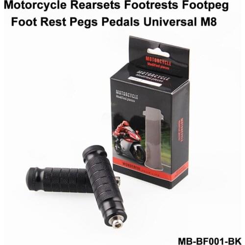 CARPRIE Foot Pedals 1Pair Universal CNC Motorcycle Rearsets Footrests Footpeg Foot Rest Pegs Pedals Universal M8 Black m9