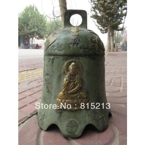Wang 000239 Buddhist bronze dragon and phoenix Guanyin Buddha Peace Bell Folk