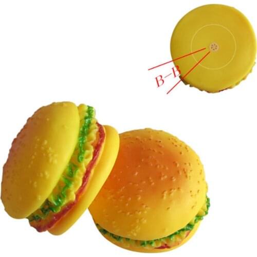 Funny Pets Dog Puppy Cat Ball Hamburger Lobster Toy Rubber Chew Sound Dogs Play Fetching Squeak Toys Pet Supplies