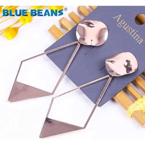 Ladies Metal Earrings Fashion Jewelry Drop Earrings Geometric Simple Bohemian Classic Print Big Earrings Gold Silver