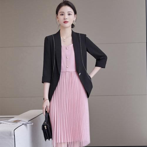 Women Stripe Blazer Suits Office Lady Work Wearsuit Shitsuke Temperament Ladies Suit Large Size Office Uniform Design Female
