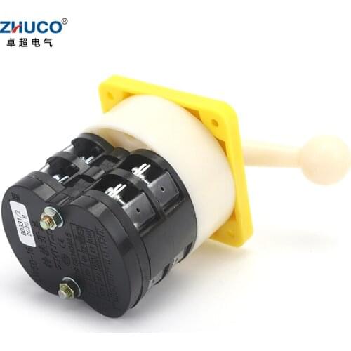 ZHUCO LW5D-16/B0331.2 Reset 16A Three Position Two Pole Rotary Changeover Cam Switch Panel Mounted For Electrician Using Tools