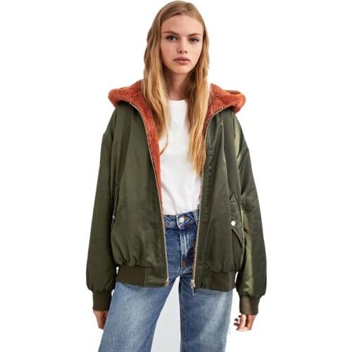 Winters New Double-Sided Aviator Jacket Cotton Suit European And American Large Loose Women Coat