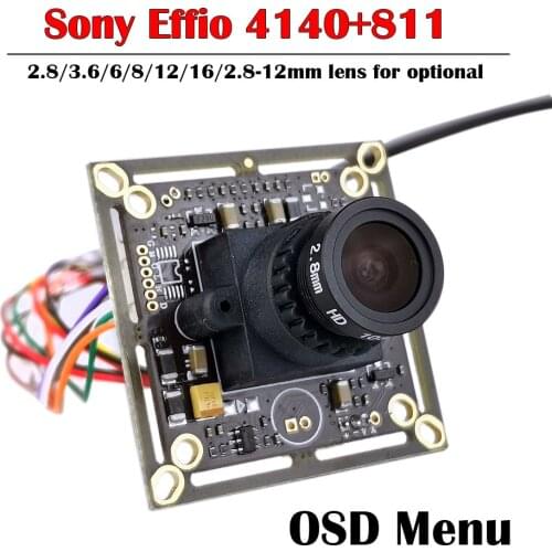 1/3" Sony Effio 4140+811 700TVL CCD Wide View 2.8/3.6/8/2.8-12mm Lens CCTV Camera Board With OSD Menu Chipboard for Security Cam