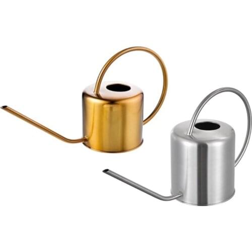 1 Pc Long Tips Watering Can 1300ml Portable Gardening Watering Bottle Stainless Steel Long Spout Watering Pot for House Outdoor