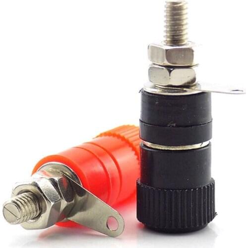 4mm Banana Plugs Posting Connector Splice Terminals For Amplifier Speaker Terminal Audio Jack Red and Black DIY Connectors