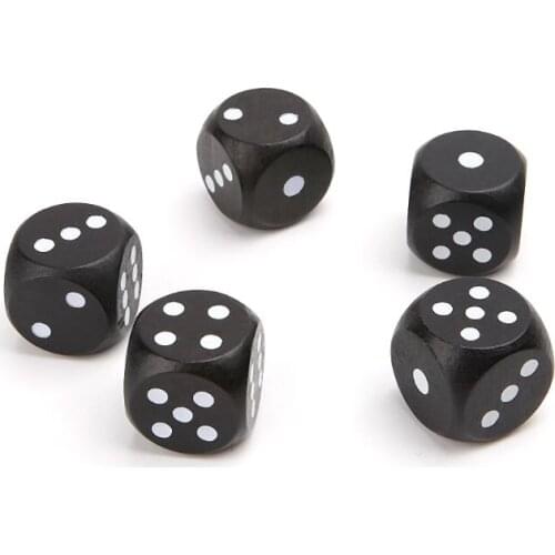 5pcs 20mm Round Corner Wood Dice For Bar Nightclub Party RPG Board Game Kid Toys