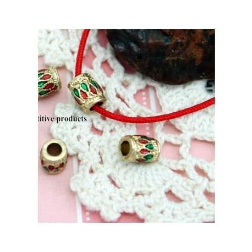 5pcs Petals Bead Caps Enamel Cloisonne Metal Golden Plated Jewelry Findings For Bracelet spacer Jewelry Making DIY fdg4