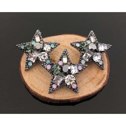 50pcs Crystal Stones Rhinestone Applique Star C Buckle Button Vintage Hairpin Hair Clip Accessories Fashion Bag Shoes Decoration