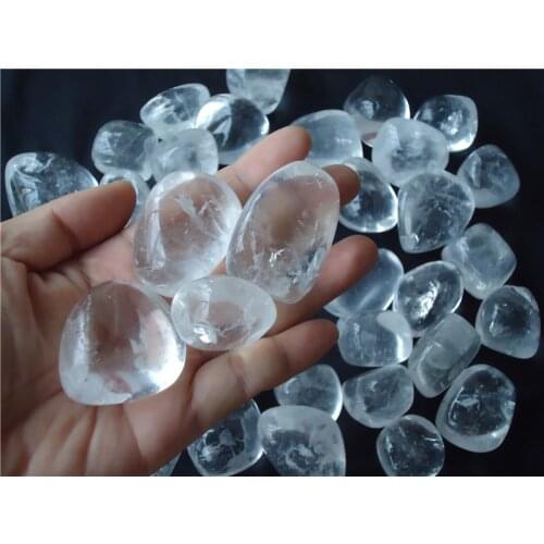AAA+ Wholesale Natural Clear Quartz Tumbled Stone Chakra Healing Reiki Big Block Beads