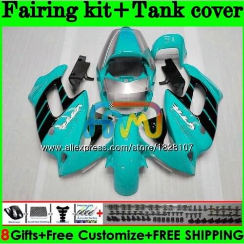 +Tank For HONDA SuperHawk VTR1000F 97 98 02 03 04 05 160BS.65 VTR1000 F Cyan black VTR 1000F 1997 2002 2003 2004 2005 Fairing
