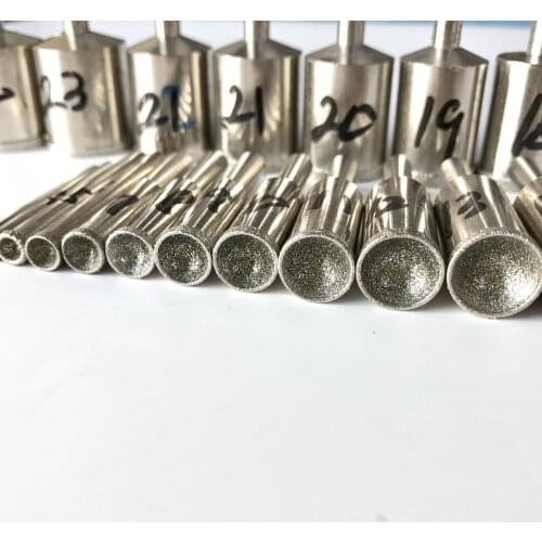 Free shipping of 23PCS/SET 3-25mm 120# coarse grite grinding beads ball diamond concave bead stick nest amber beads cylinder tub