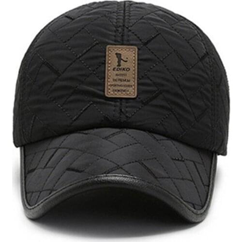 Snapback Cap New Winter Velvet Warm Earmuff Hats Thermal Baseball Caps For men Casual Cotton Sports Cap Adjustable Size Dad Hat