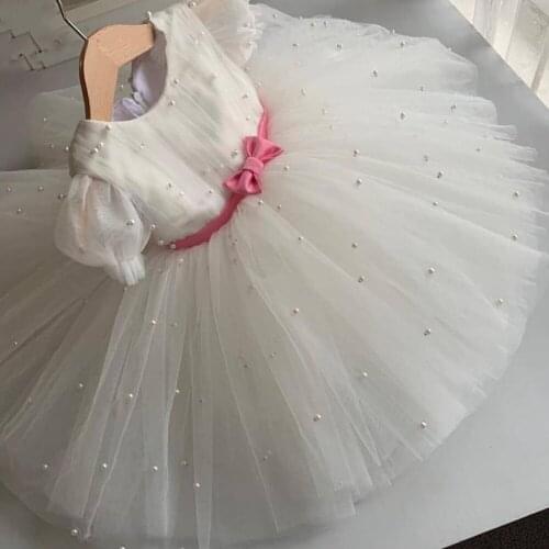 Custom Shiny Sash Bride Flower Girl Dress for Wedding with Big Bow Girls Communion Vestidos Longo Gowns