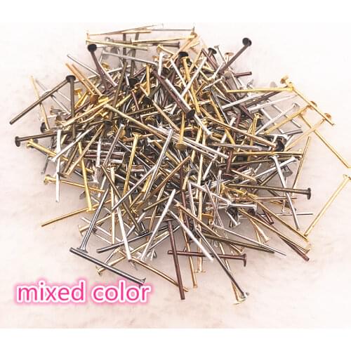 NEW 300pcs/lot 16mm Flat Head Pins Dia 0.6-0.8mm Gold/Silver/Bronze Head Pins For Jewelry Making Accessories