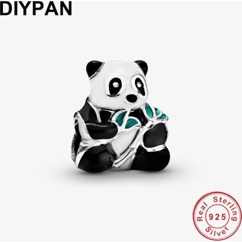 925 Sterling Silver Panda Bear Charm Beads Fit Original Pandora Charms Bracelet Silver Jewelry Women DIY Berloque