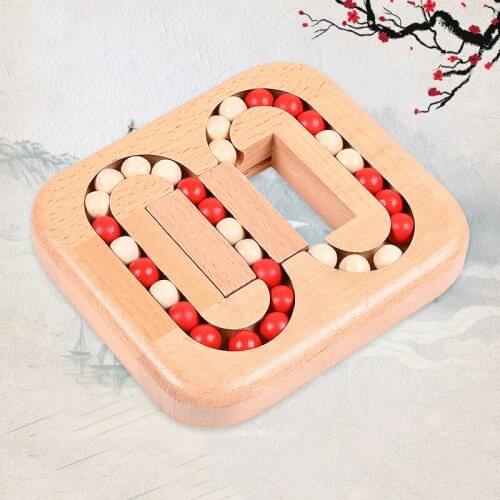 Flat Ball Bearing Burr Puzzle Luban Lock Creative Educational Wooden Toy Looping-off Unlock Science Intelligence