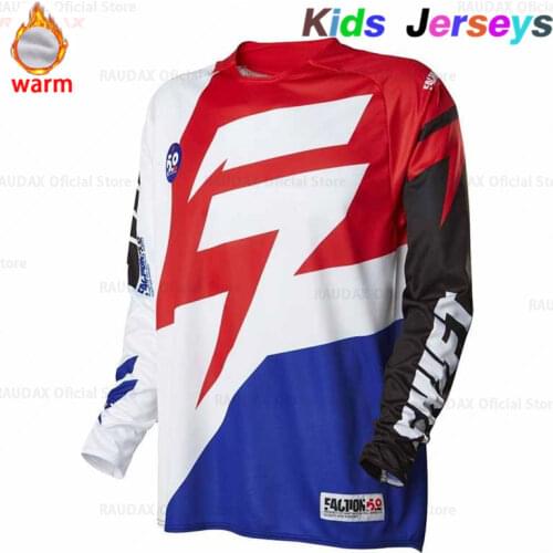 Kids Fleece Riding Tops Cycling Team Moto Jersey Shirt MX MTB Off Road Mountain Bike DH Bicycle DH BMX Moto Cross Cycling Jersey