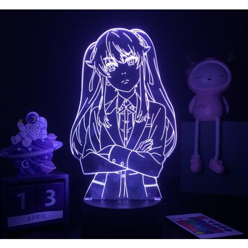 Kakegurui Meari Saotome Anime Led Light for Bedroom Decor Nightlight Kids Birthday Gift Manga Night Light Room Table 3d Lamp