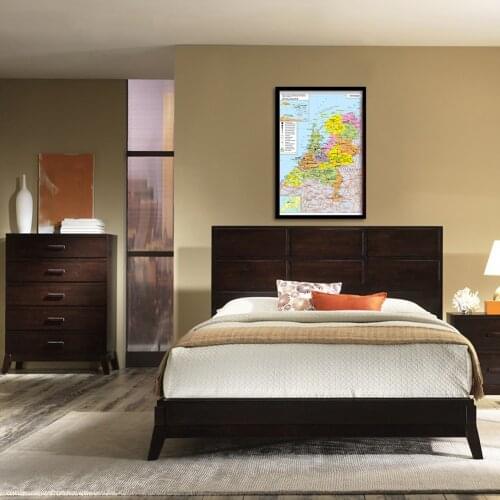 59*84cm Transportation Map of The Netherlands In French Political Map Wall Poster Canvas Painting Home Decor School Supplies