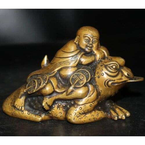 China brass Bangs golden toad crafts statue