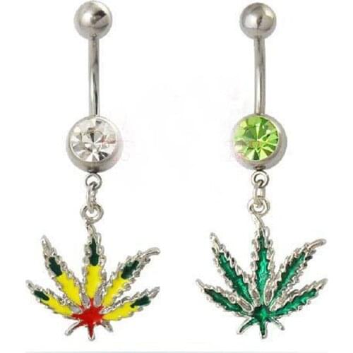 New belly button rings navel environmental chicken feet leaves fashion leaf body fake nose piercing nombril jewelry safety steel