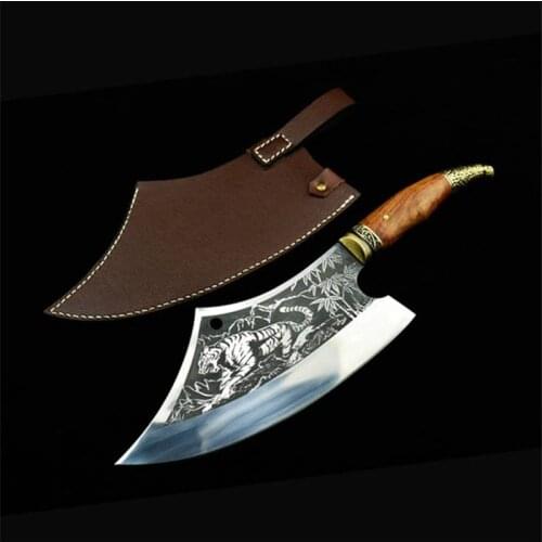 Kitchen Accessories Steel Kitchen Knives Handmade Forging Tools Fixed Blade Knifes Vegetables Meat Chopping Cleaver Chef Knife