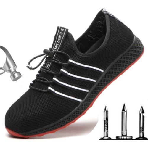 Summer AIR Mesh Breathable Anti-smashing Anti-piercing Men Work Shoes Casual Lightweight Site Safety Shoes Men Protective Boots