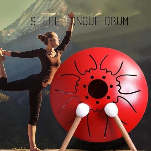 Mini 5-inch 7-tone Ethereal Drum Toy Instrument Tongue Knock Drum Music Children Playing Instrument Vocal Knock Toys