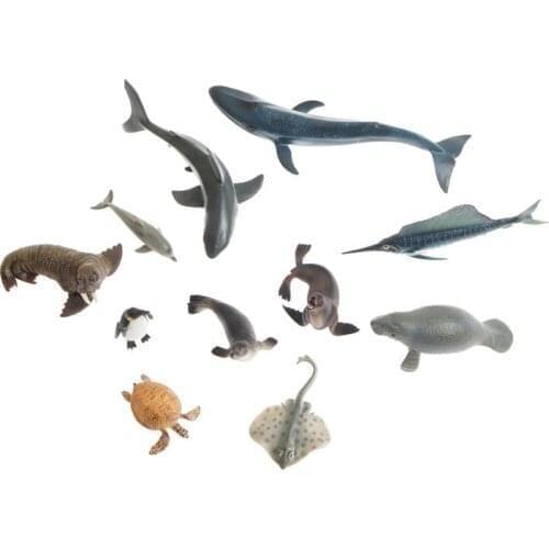 Marine Animal Models Montessori Materials for Language / Geography Learning PVC Preschool Early Educational Toys