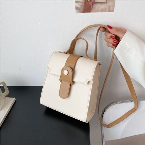 Fashion Panelled Square Shoulder Bags for Women 2021 New Pu Leather Backpack Luxury Brand Designer Handbags Female Crossbody Bag