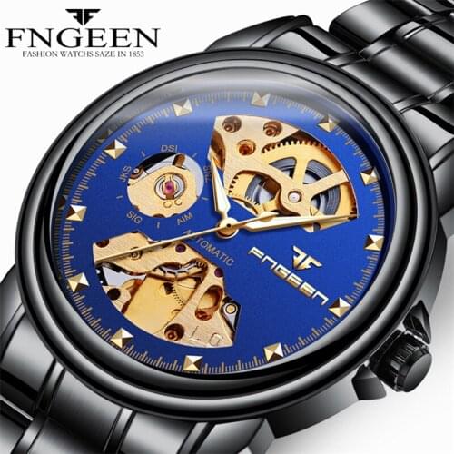 2020 Fashion Luxury Business Self Wind Automatic Wristwatch Mens Mechanical Watches Steel Blu-ray Tourbillon Watch Erkek Saat