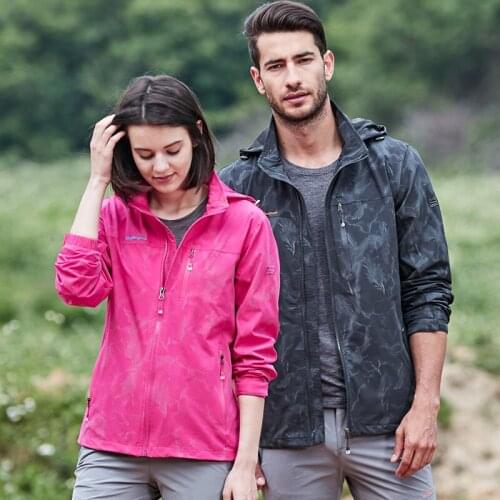 Men Women Outdoor Night reflection Waterproof Jacket Breathable Stretch Quick Dry Jacket Climbing Hiking Fishing Sports Clothing