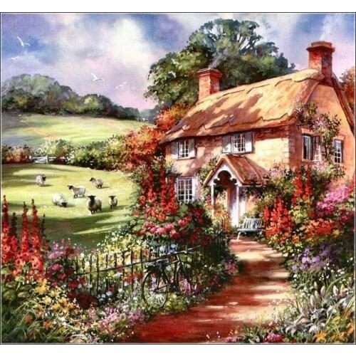 Embroidery Counted Cross Stitch Kits Needlework - Crafts 14 ct DMC Color DIY Arts Handmade Decor - Charming Cottage