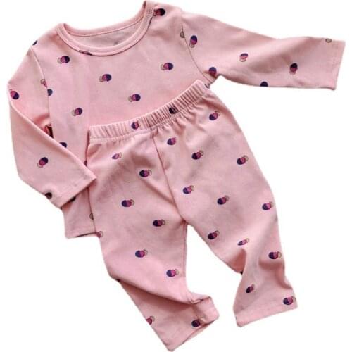 2021 new printing pajamas, two-piece pajamas for boys and girls aged 2~8, spring and autumn cotton long-sleeved cute pajamas