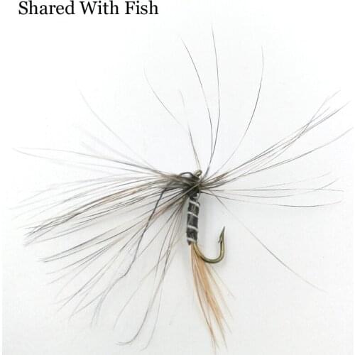 Shared With Fish 12# Black White Butt May Fly Trout Flies Sale 5pcs/lot