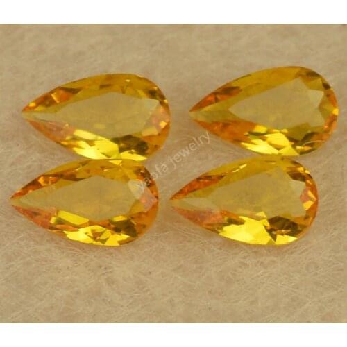 Sale 5A Wax Setting 2x3~8x10mm Pear Shape Teardrop Brilliant Cut Golden Yellow Nano Stone Synthetic Gems For Jewelry