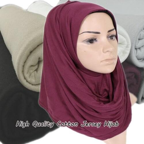 High Quality Ladies Cotton Heavy Jersey Scarf Shawls Muslim Hijab Plain Wraps Headband Long Scarves 180*85cm 10pcs/Lot Wholesale