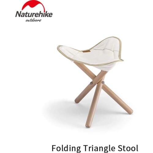 Naturehike Ultralight Camping Chair Portable Folding Triangle Canvas Solid Wood 100kg Bearing Weight Outdoor Travel Picnic