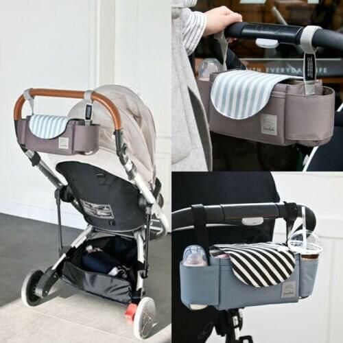 Citgeett Baby Stroller Bag with Cup Holders Lightweight Storage Bottle Accessories