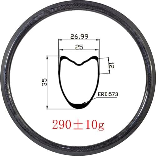 LIGHT 290g 35x25mm Tubular carbon rim 25mm width basalt brake 700C Road Gravel race bike UD 3K 12K matte glossy G3 holes 21h 24h