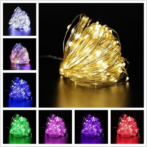 LED String Lights Silver Wire Garland Battery Powered Battery Operated Garland Led Fairy Light Christmas Lights Garland Led