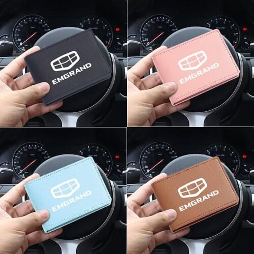 PU Leather Card Business Card Holder Men/Women Credit Driving Card Bag ID Passport Wallet for Geely emgrand ec7 emgrand 7 ec8