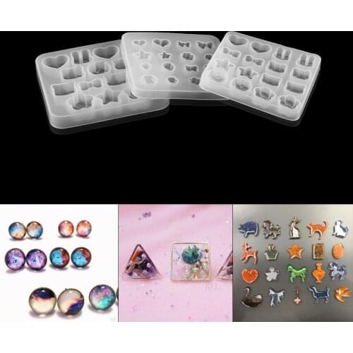 1pcs Tiny Triangle Round Silicone Jewelry Earring Necklace Pendant Mold Casting Mould Jewelry Making DIY Craft Tool UV Resin Mol