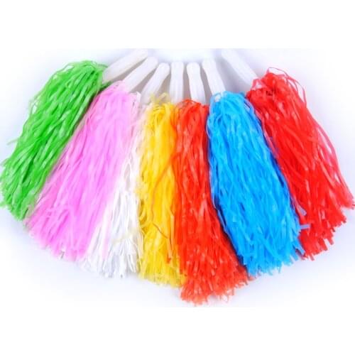 1Pc Plastic Cheerleader Pom Ppom Girl Cheer Refueling Props Cheerleading Pompon Pompoms NonFading plastic hand flowers