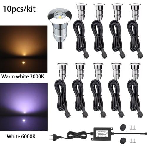 10pcs/lot Grondspot Light Warm white Cold White Blue Emitting color Waterproof IP67 Driveway Lighting Underground Lamp Led